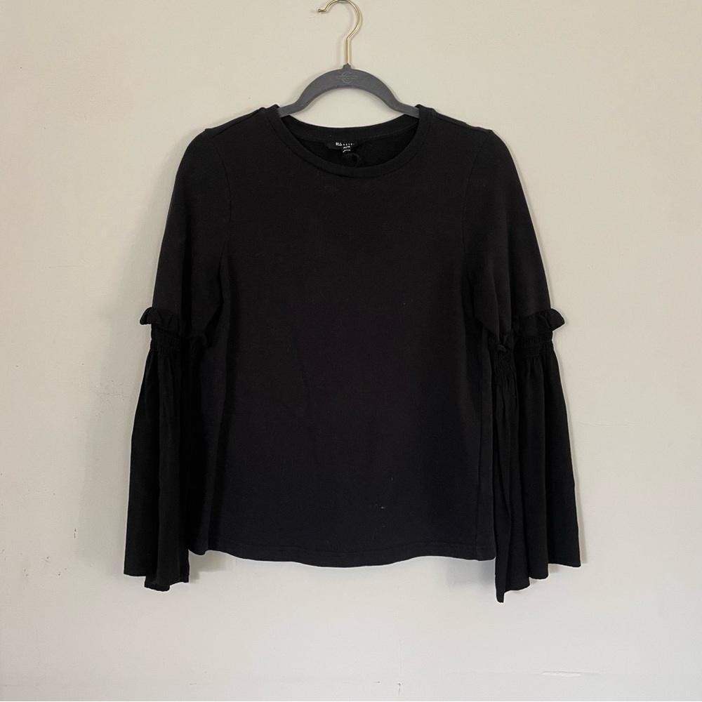 Black Sweatshirt with Bell Sleeves